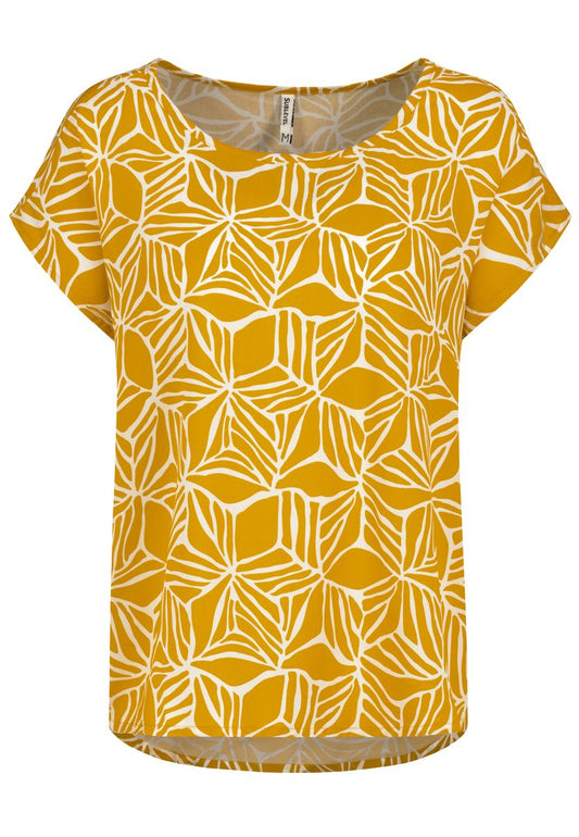DOB Bluse, Rundhals mit Piping, übe